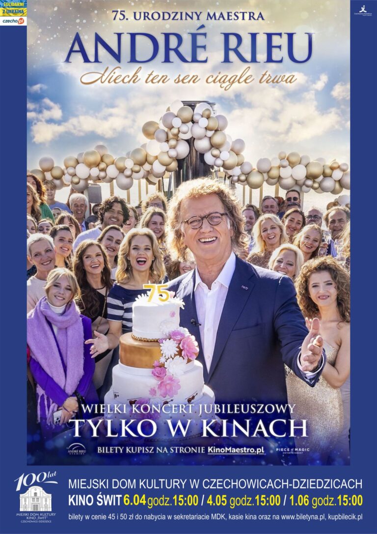Plakat wydarzenia „André Rieu. Niech ten sen ciągle trwa”.