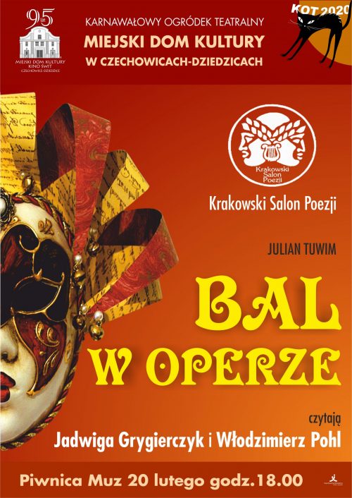 Plakat wydarzenia „Krakowski Salon Poezji”.