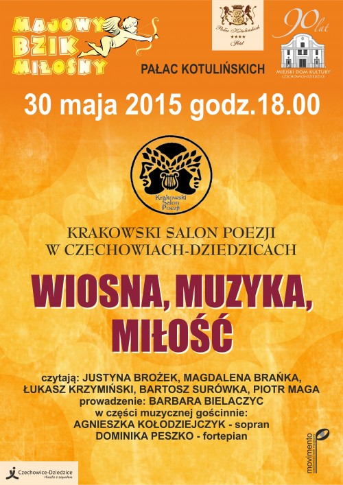 Plakat wydarzenia „Krakowski Salon Poezji”.