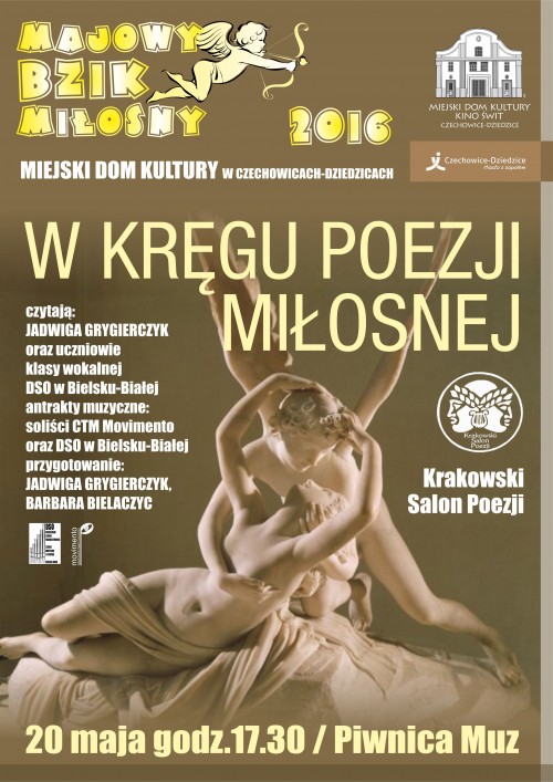 Plakat wydarzenia „Krakowski Salon Poezji”.