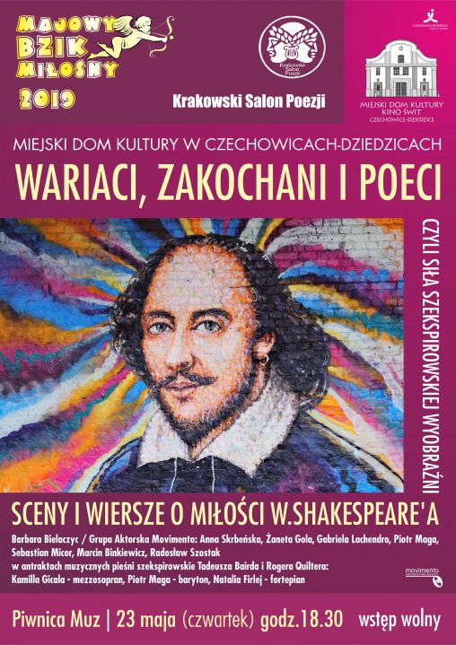 Plakat wydarzenia „Krakowski Salon Poezji”.