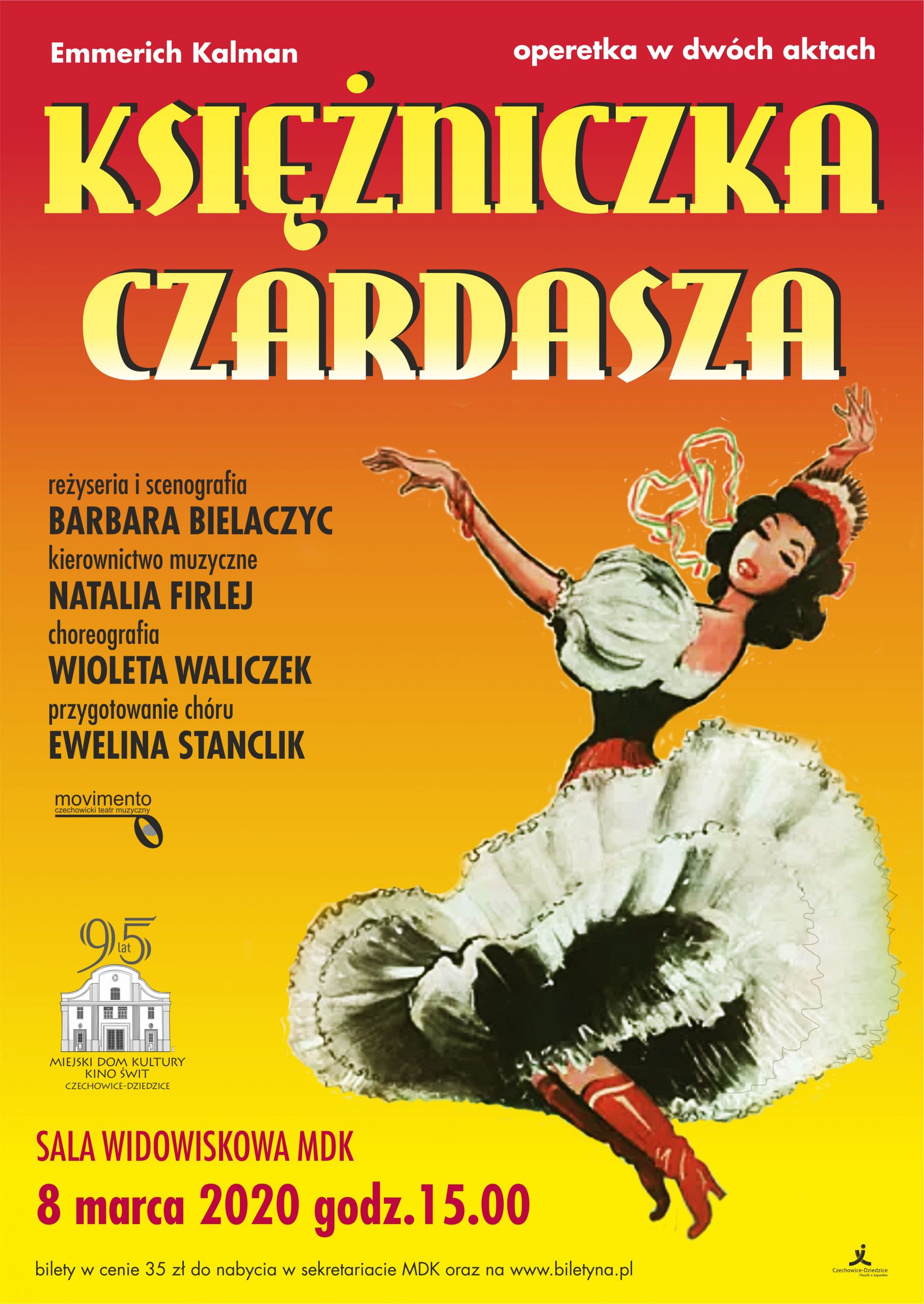 Plakat wydarzenia „Księżniczka czardasza”.