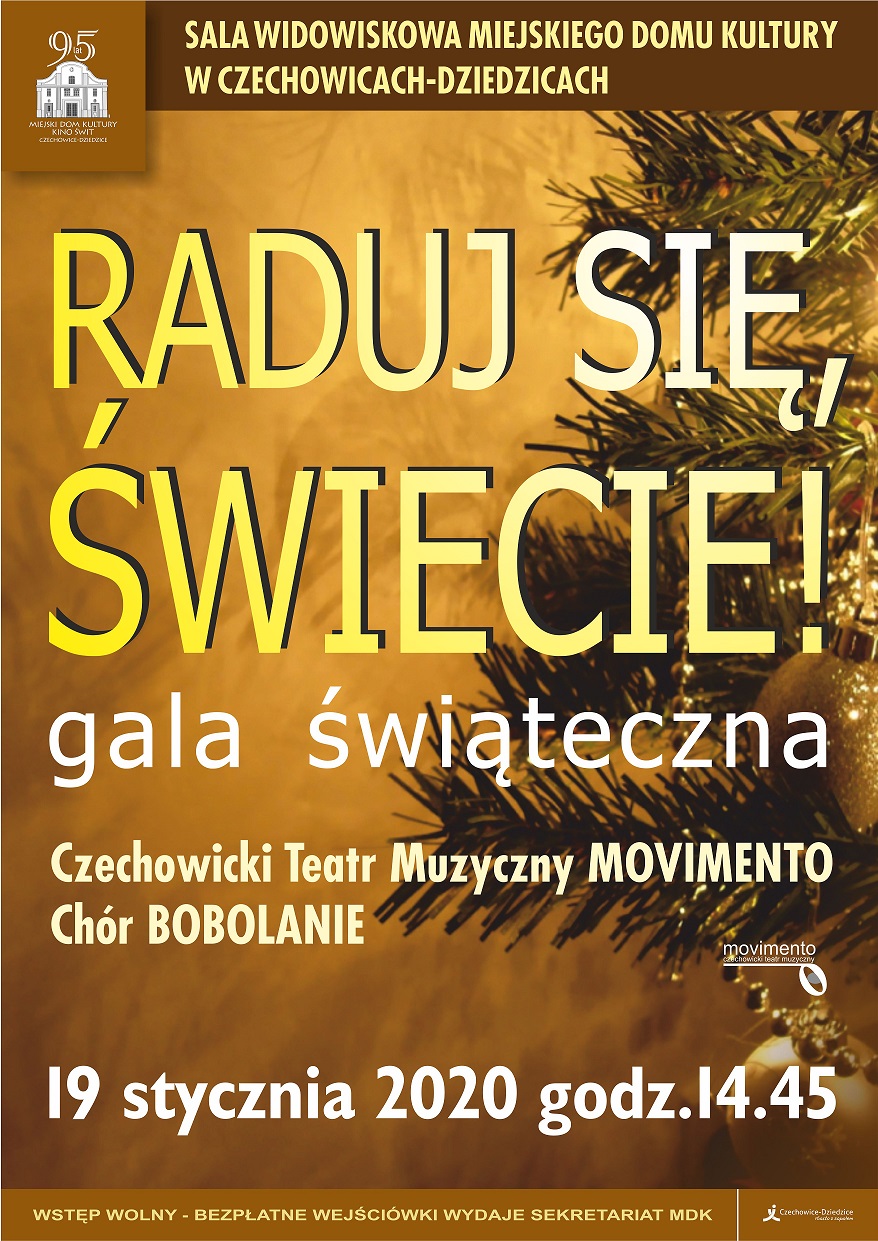 Plakat wydarzenia „Gala świąteczna”.