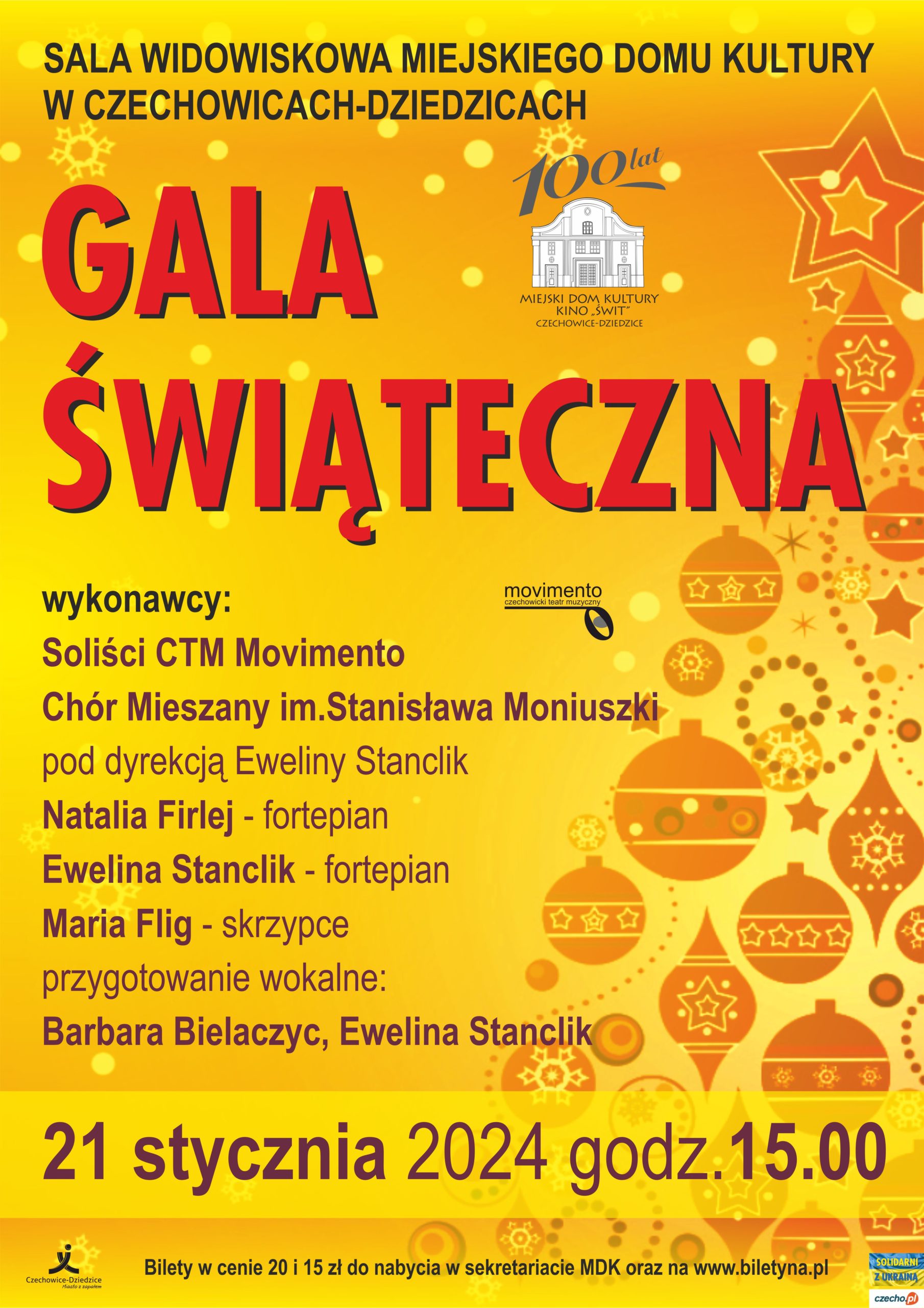 Plakat wydarzenia „Gala Świąteczna”.