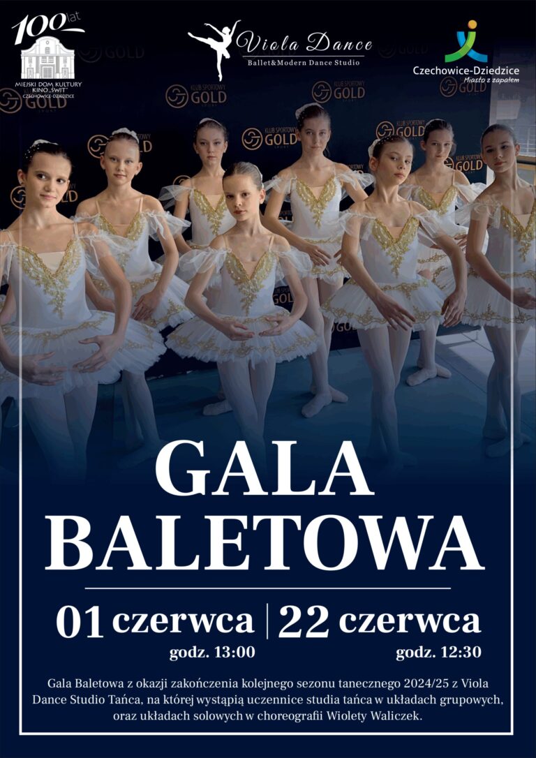 Plakat wydarzenia „Gala Baletowa z okazji zakończenia sezonu tanecznego 2024/25”.