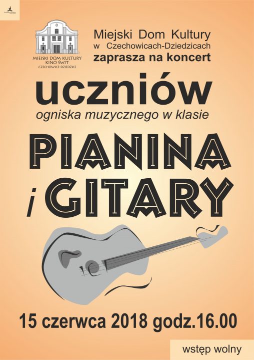 Plakat wydarzenia „Koncert uczniów Ogniska Muzycznego”.