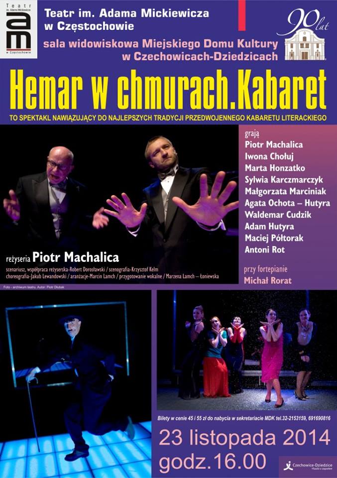 Plakat wydarzenia „Hemar w chmurach. Kabaret”.