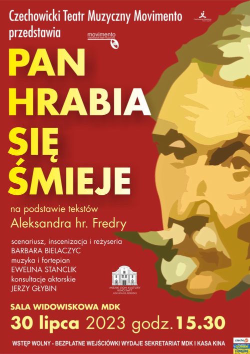 Plakat wydarzenia „Pan Hrabia się śmieje”.