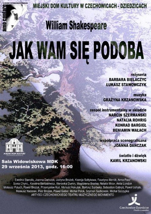 Plakat wydarzenia „Jak wam się podoba”.