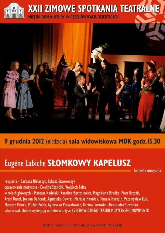 Plakat wydarzenia „Słomkowy kapelusz”.