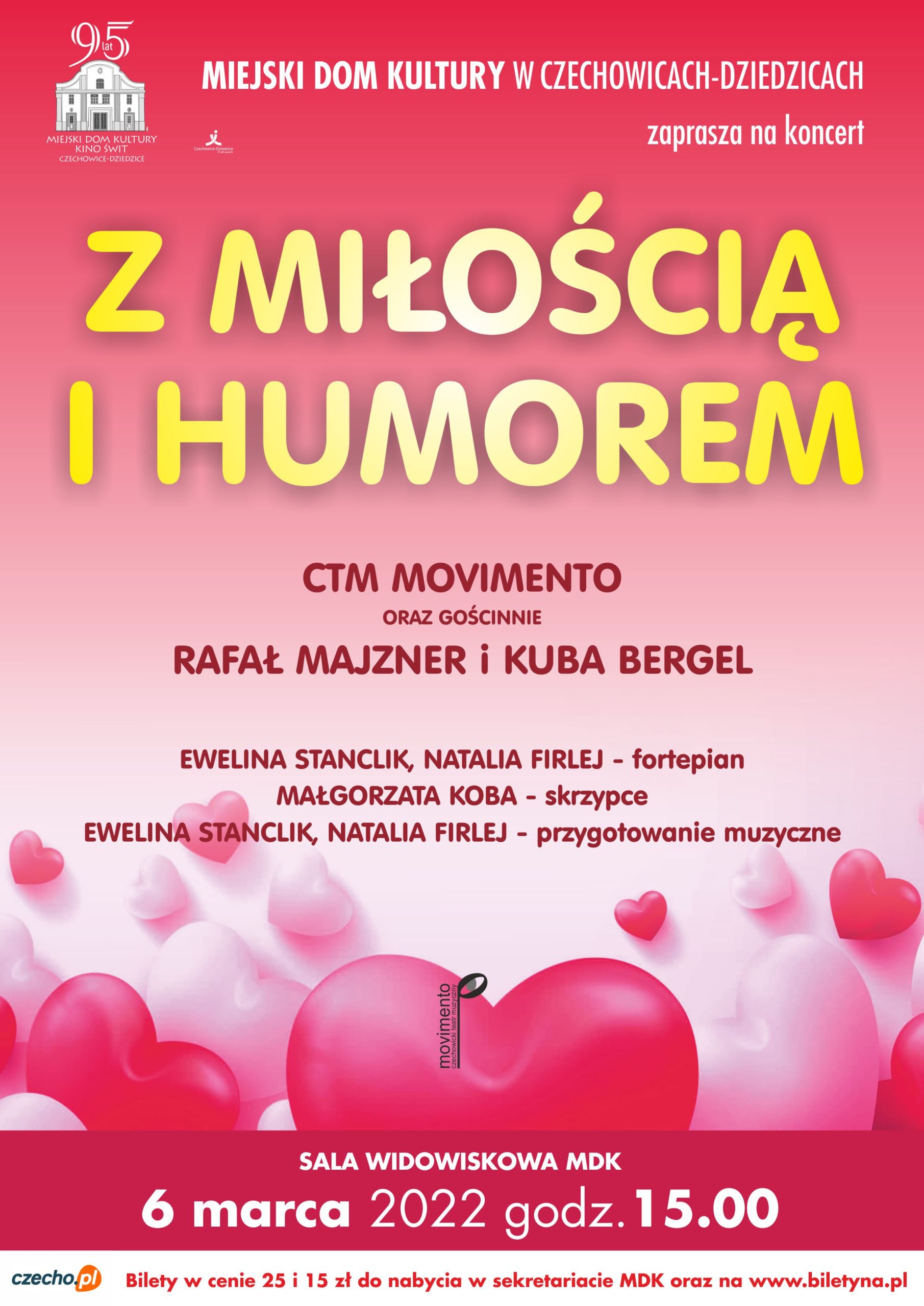 Plakat wydarzenia „Koncert walentynkowy”.
