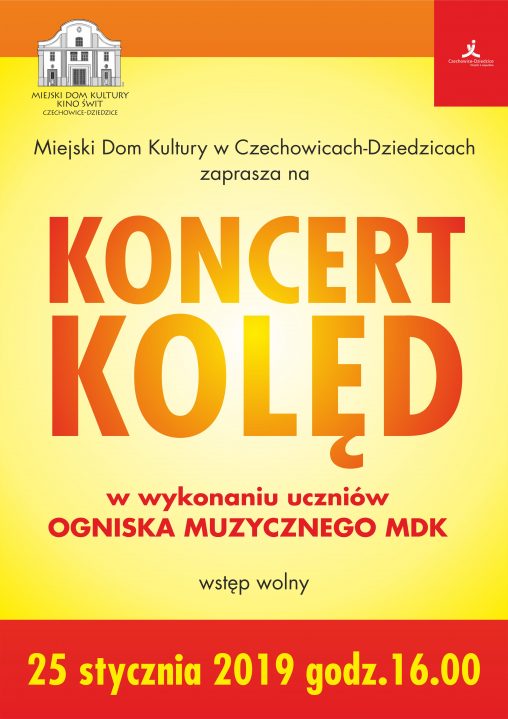 Plakat wydarzenia „Koncert kolęd”.