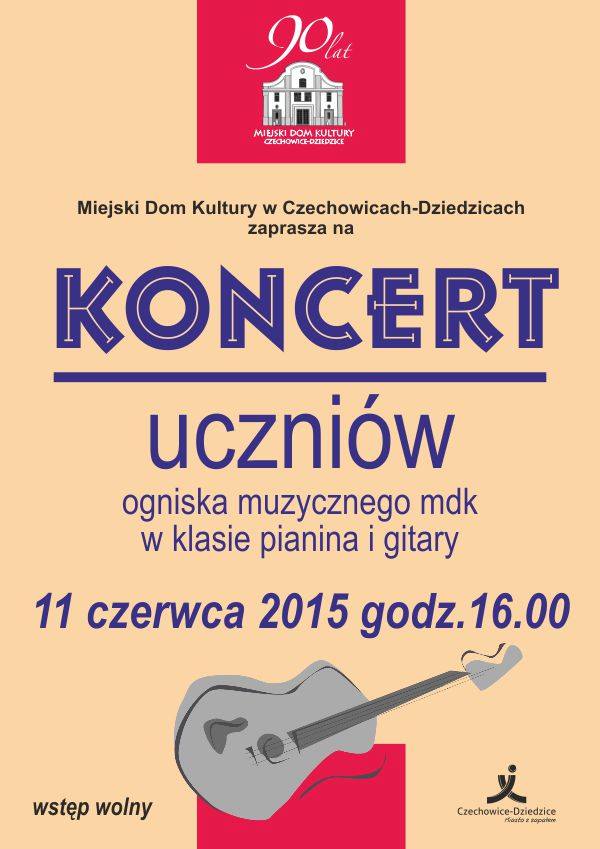Plakat wydarzenia „Koncert uczniów”.