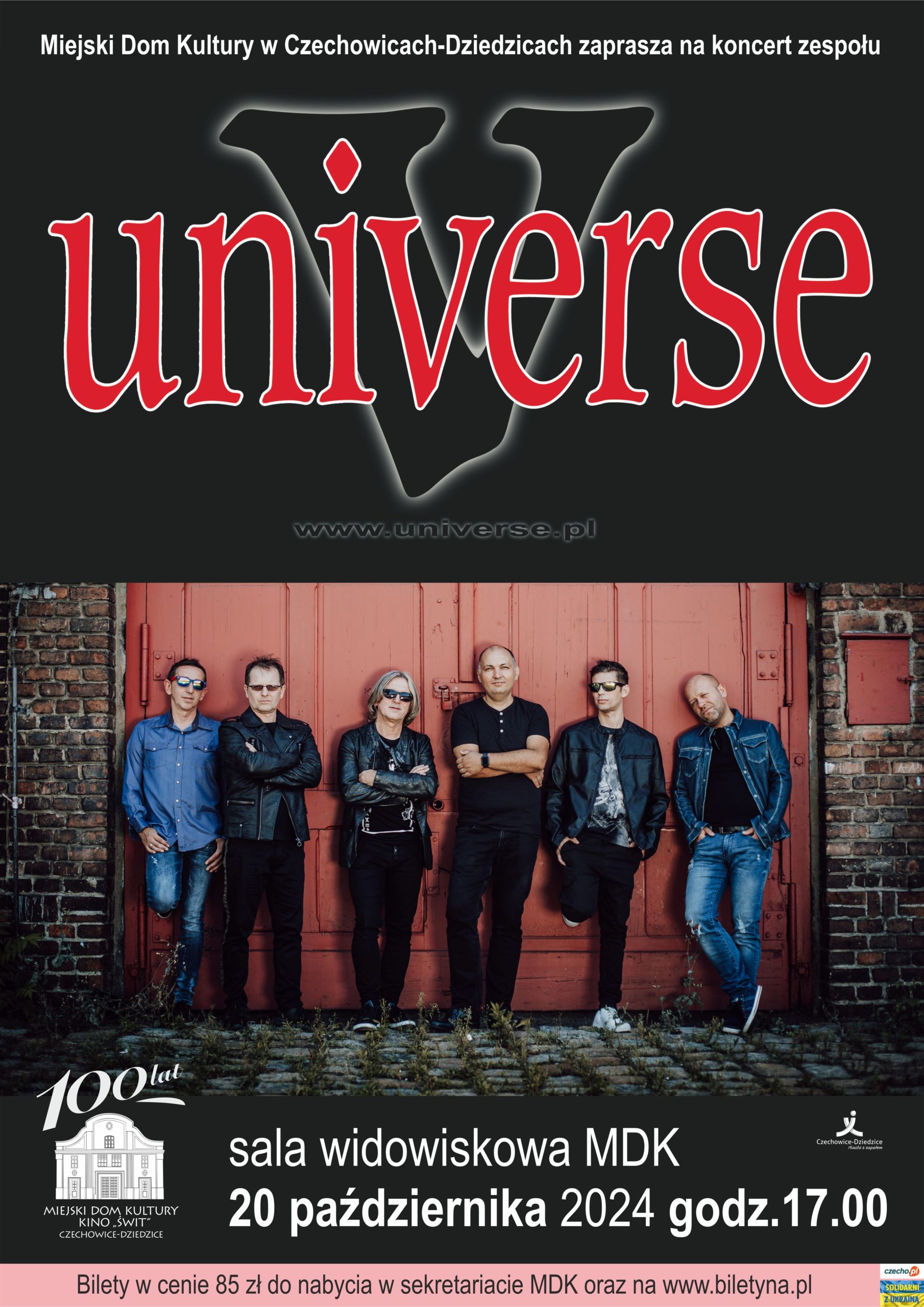 Plakat wydarzenia „Koncert zespołu Universe”.