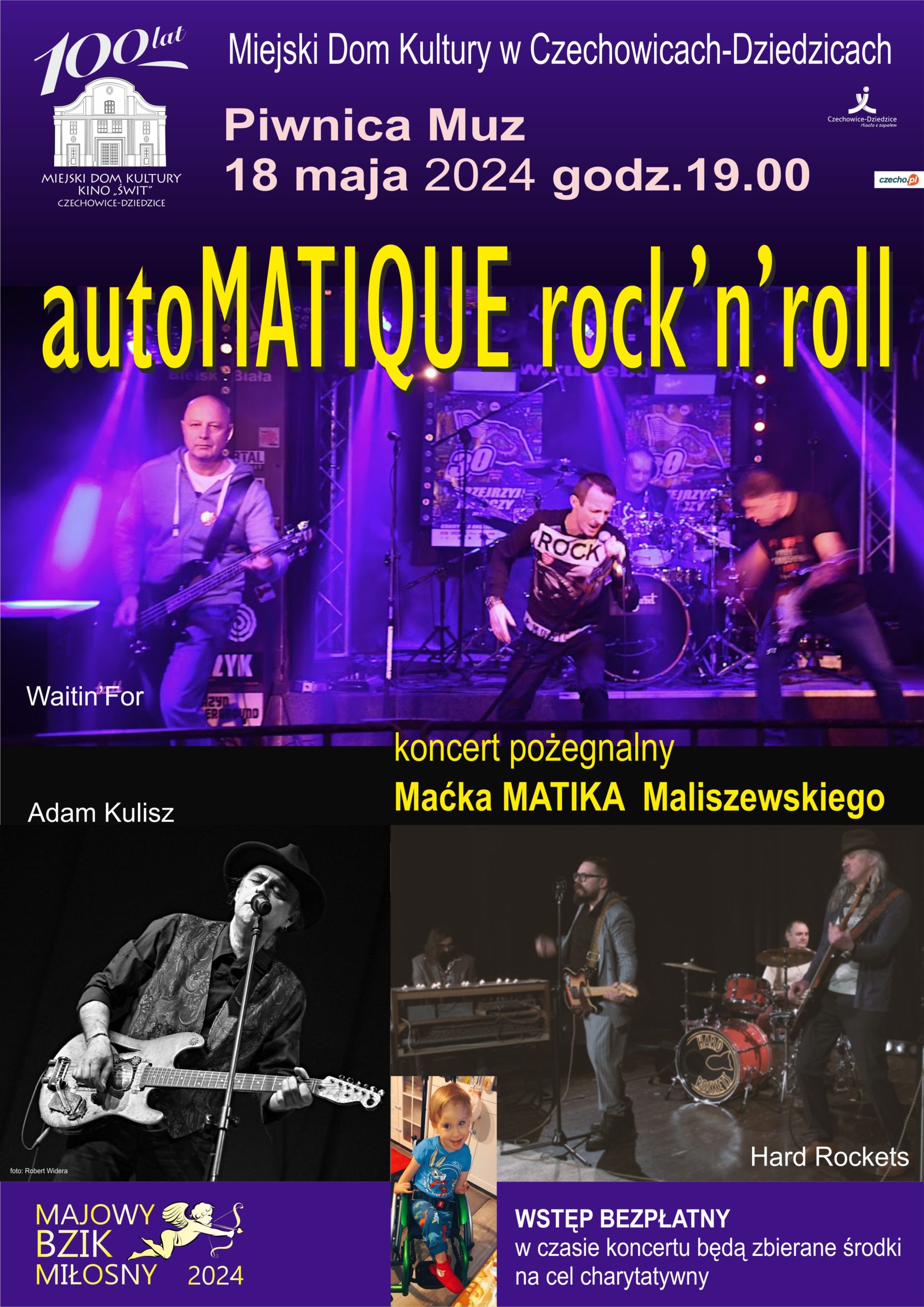 Plakat wydarzenia „Koncert autoMATIQUE rock'n'roll”.