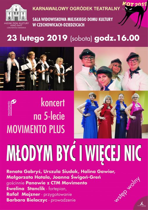 Plakat wydarzenia „Młodym być i nic więcej”.