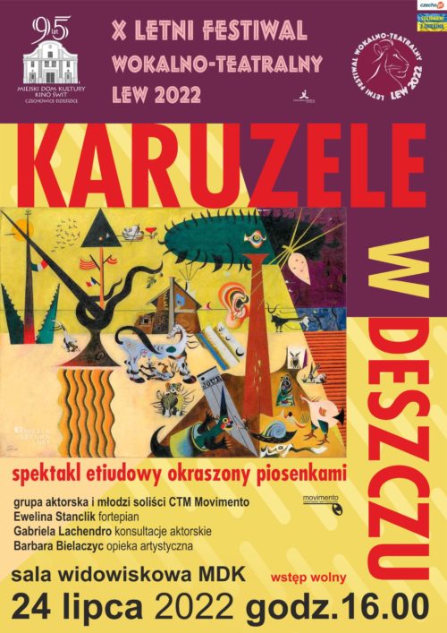 Plakat wydarzenia „Karuzela w deszczu”.