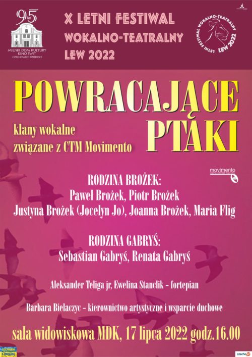 Plakat wydarzenia „Powracające Ptaki”.