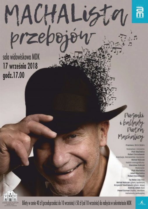 Plakat wydarzenia „MACHALista przebojów”.