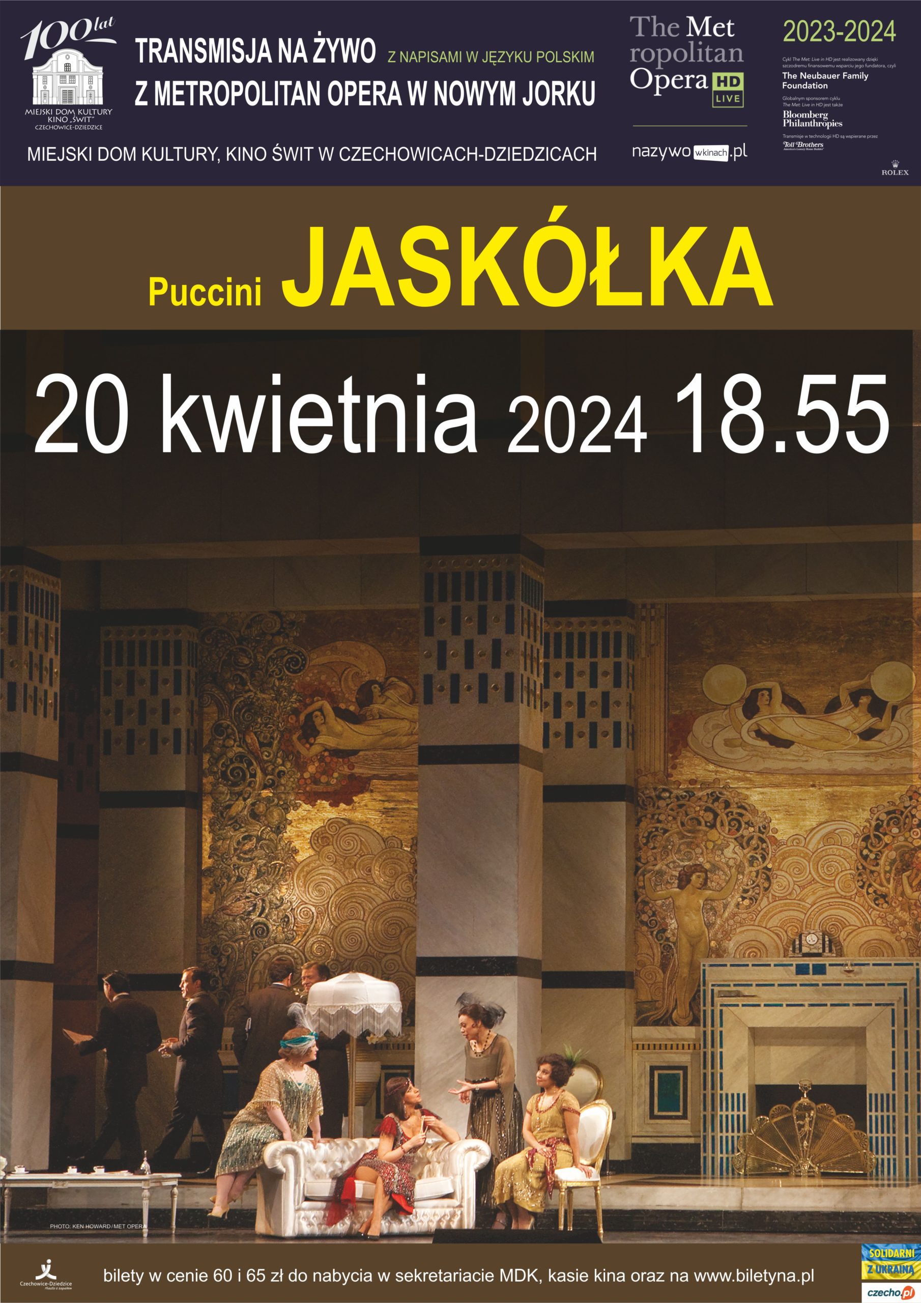 Plakat wydarzenia „TRANSMISJA Z MET: JASKÓŁKA”.