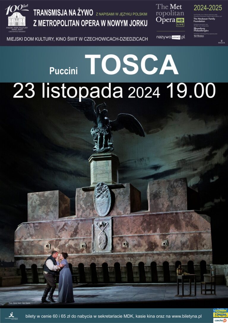 Plakat wydarzenia „MET: Tosca”.