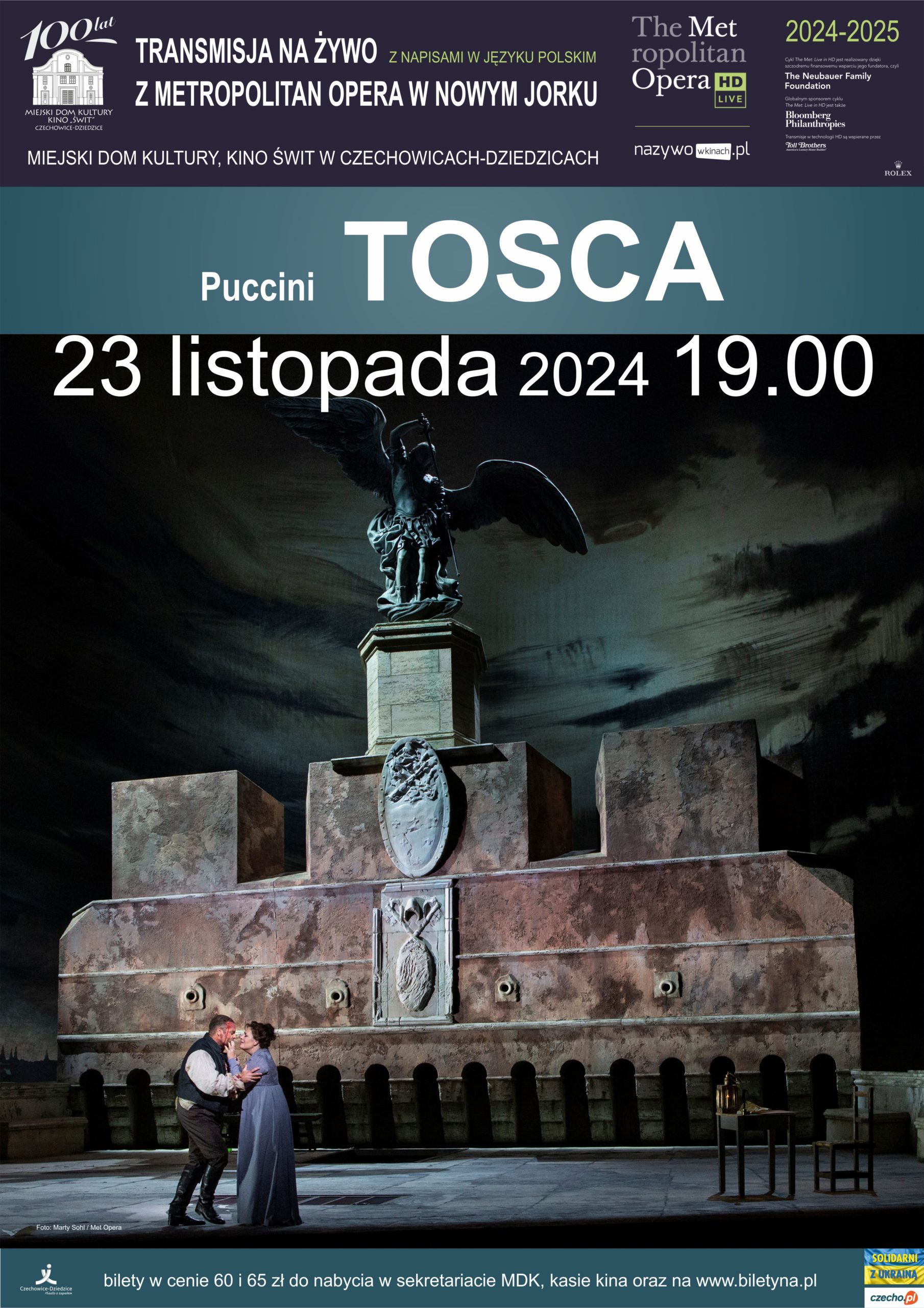 Plakat wydarzenia „MET: Tosca”.