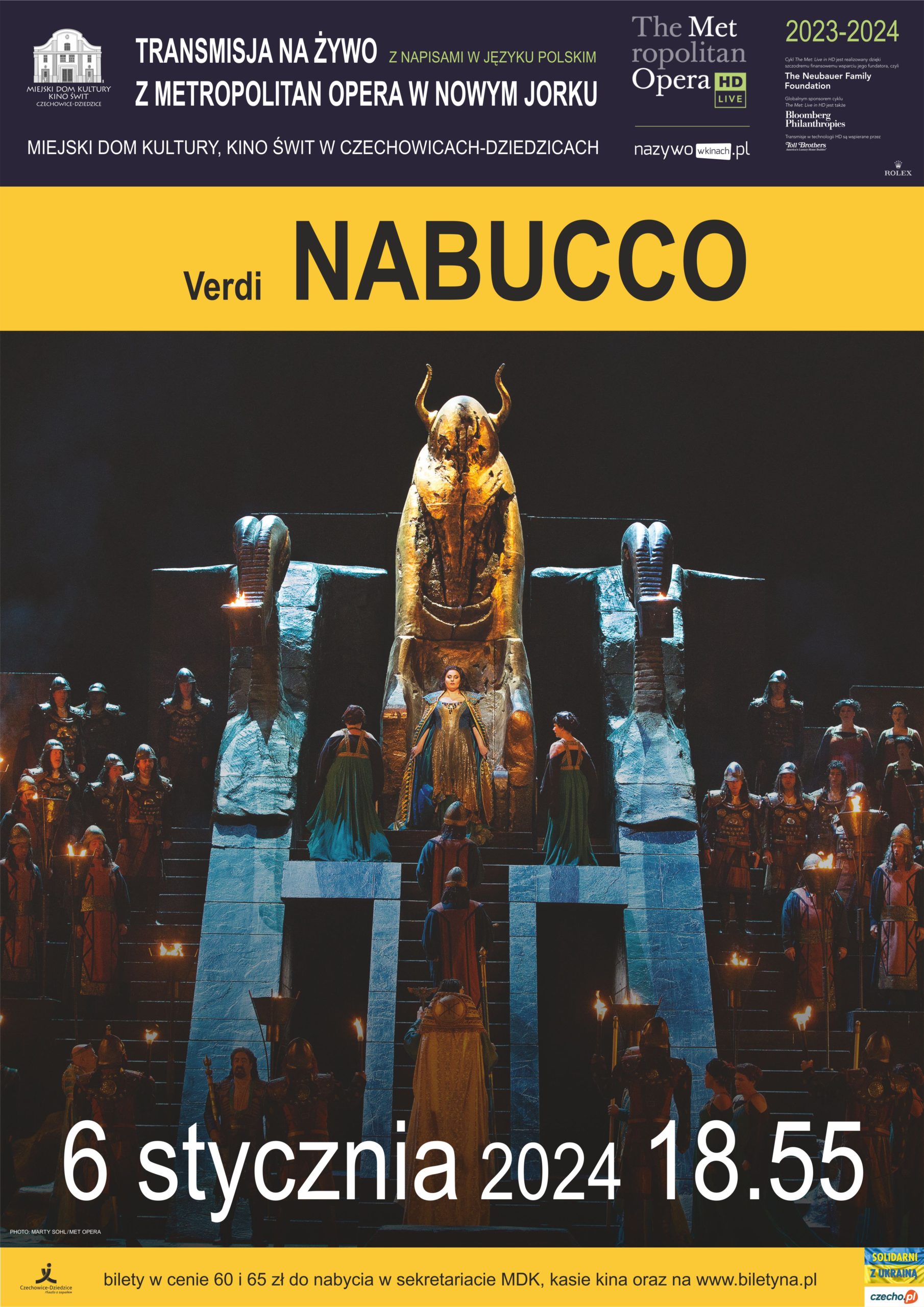 Plakat wydarzenia „MET: GIUSEPPE VERDI, Nabucco”.