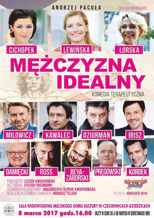 Plakat wydarzenia „Mężczyzna idealny”.