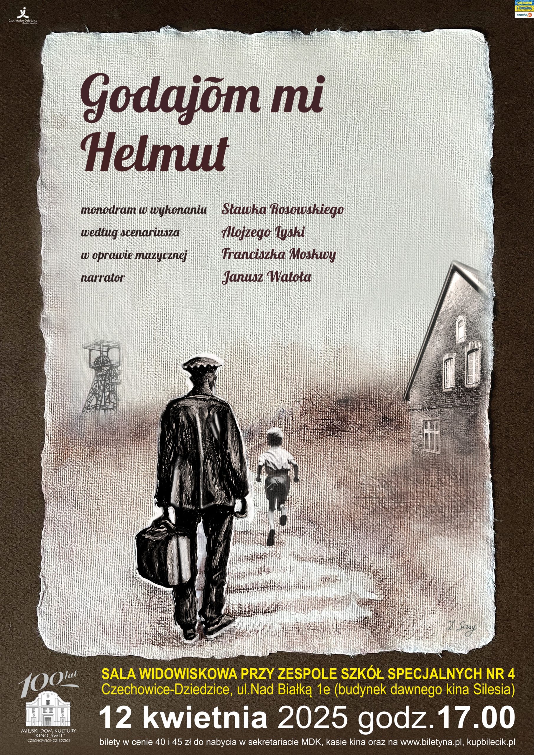Plakat wydarzenia „Godajom mi Helmut”.