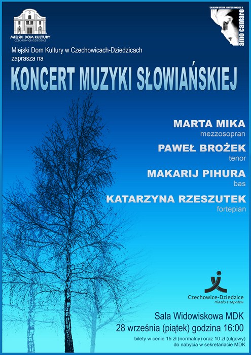 Plakat wydarzenia „Koncert Muzyki Słowiańskiej”.