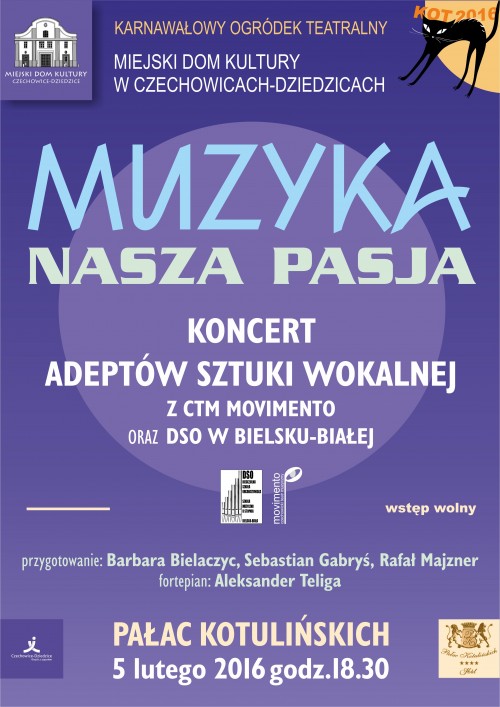 Plakat wydarzenia „Muzyka – nasza pasja”.