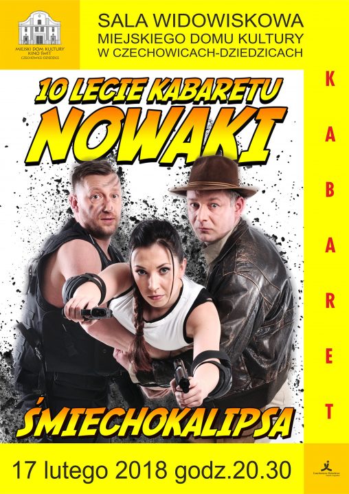 Plakat wydarzenia „Kabaret Nowaki”.
