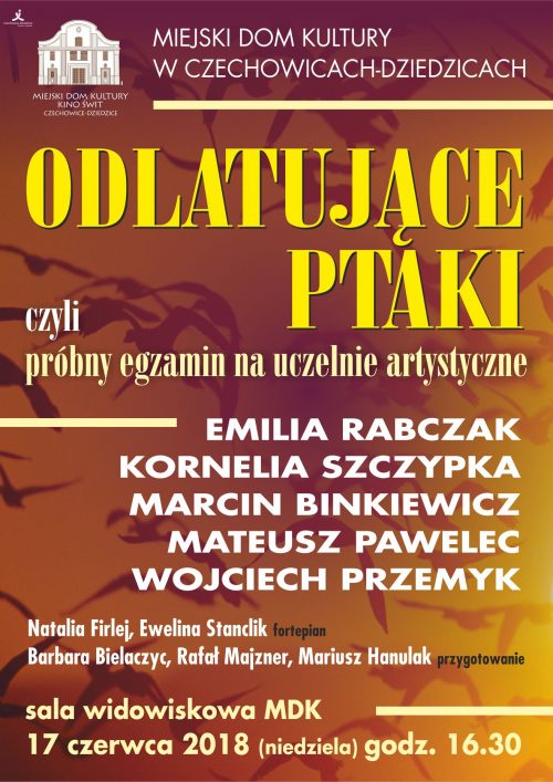 Plakat wydarzenia „Odlatujące Ptaki”.