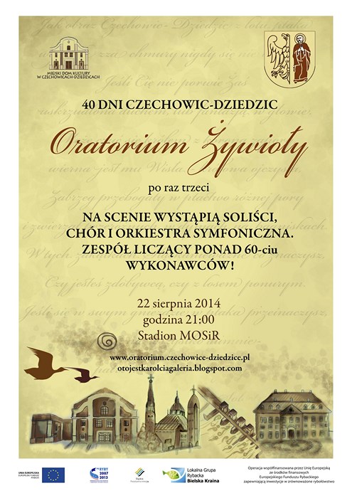Plakat wydarzenia „Oratorium”.