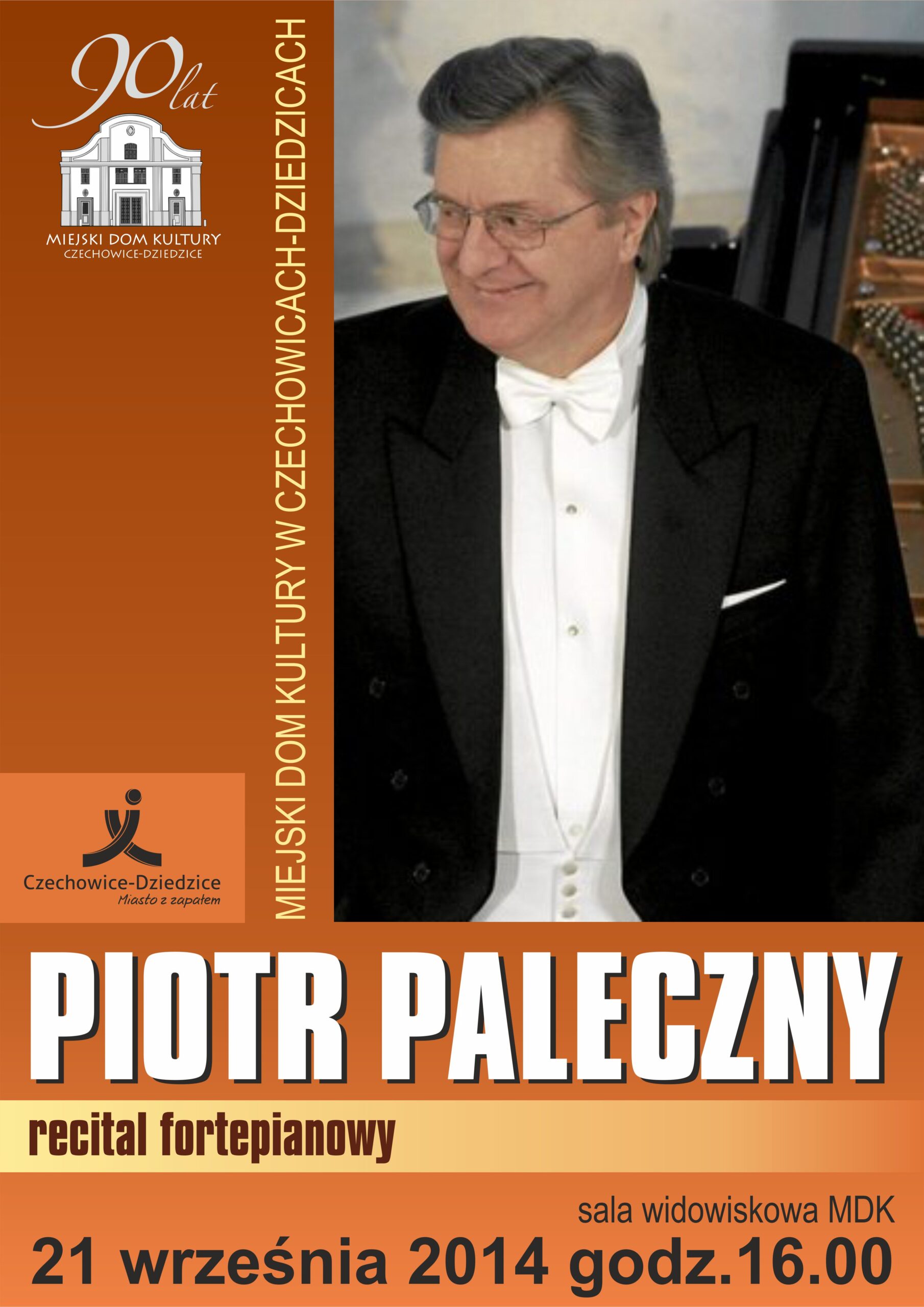 Plakat wydarzenia „Recital fortepianowy”.