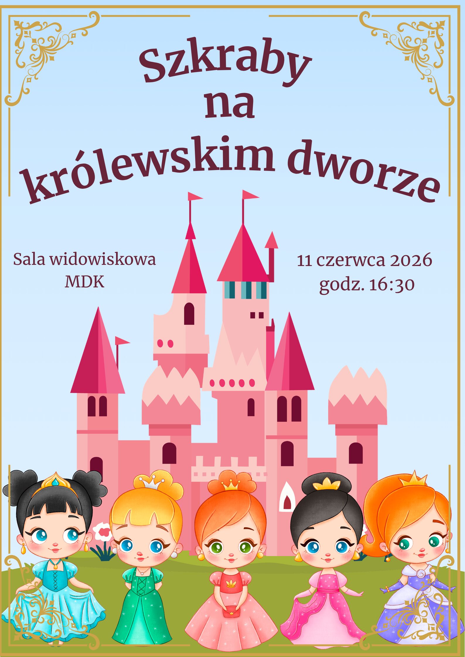 Plakat wydarzenia „Szkraby na królewskim dworze”.