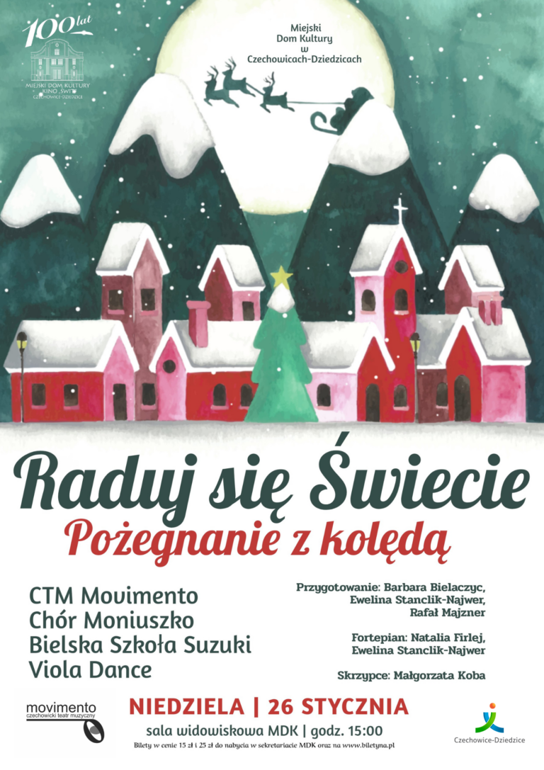 Plakat wydarzenia „Koncert "RADUJ SIĘ ŚWIECIE POŻEGNANIE Z KOLĘDĄ"”.