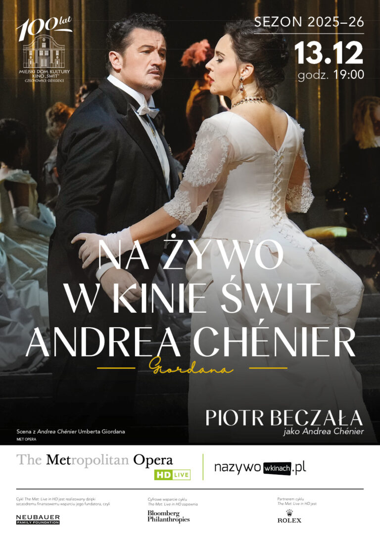Plakat wydarzenia „THE MET: „Andrea Chénier” Umberta Giordana”.