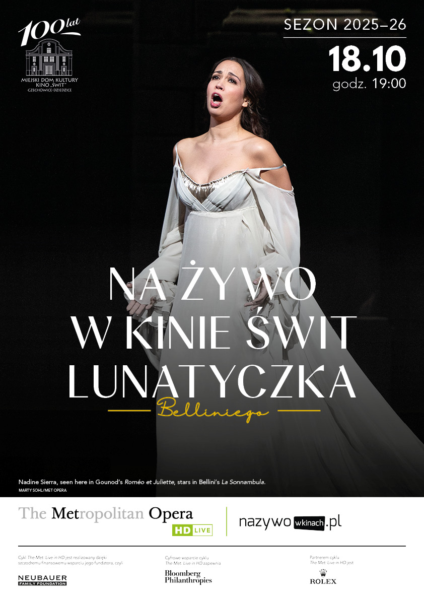 Plakat wydarzenia „THE MET: „Lunatyczka” – Vincenzo Bellini”.