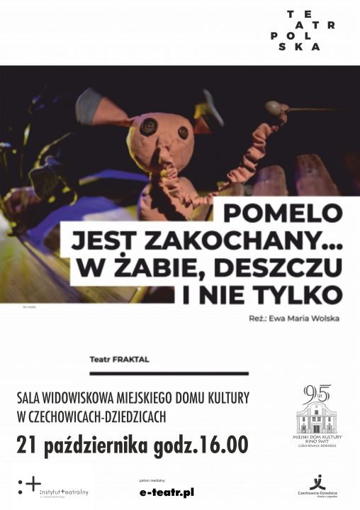 Plakat wydarzenia „Pomelo jest zakochany… w żabie, deszczu i nie tylko”.