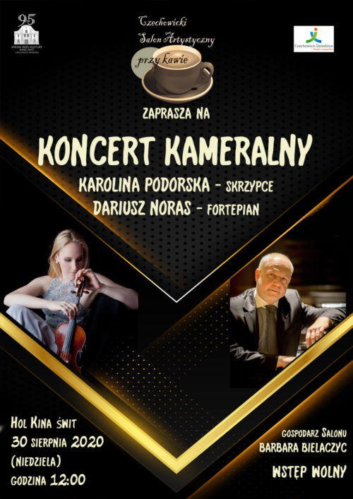 Plakat wydarzenia „Czechowicki Salon Artystyczny Przy Kawie”.