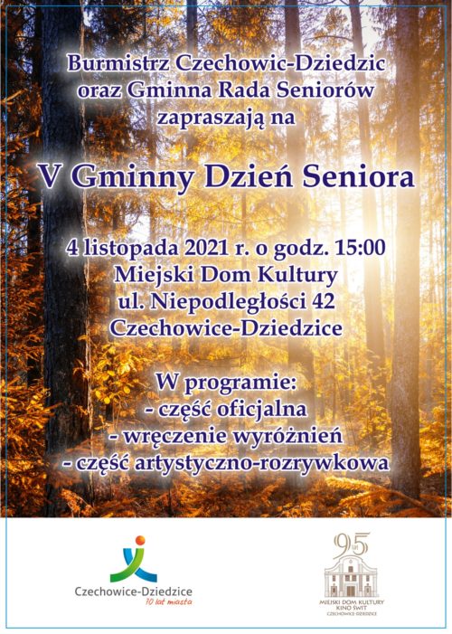 Plakat wydarzenia „V Gminny Dzień Seniora”.