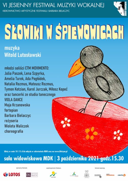 Plakat wydarzenia „Słowiki w Śpiewowicach - odwołany”.