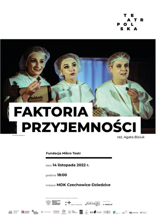 Plakat wydarzenia „Faktoria Przyjemności”.