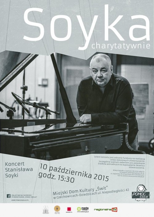 Plakat wydarzenia „Soyka Charytatywnie”.