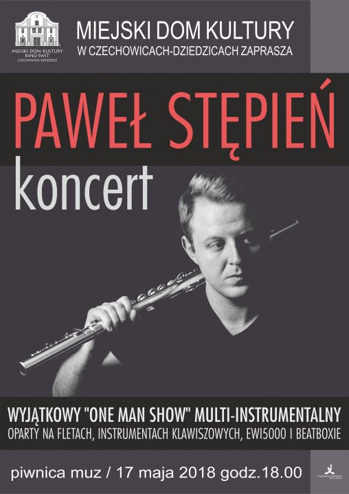 Plakat wydarzenia „Paweł Stępień - koncert”.