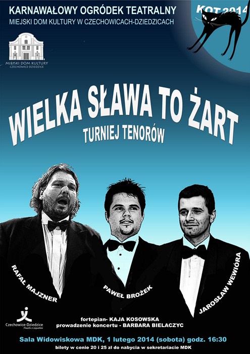 Plakat wydarzenia „Turniej tenorów”.