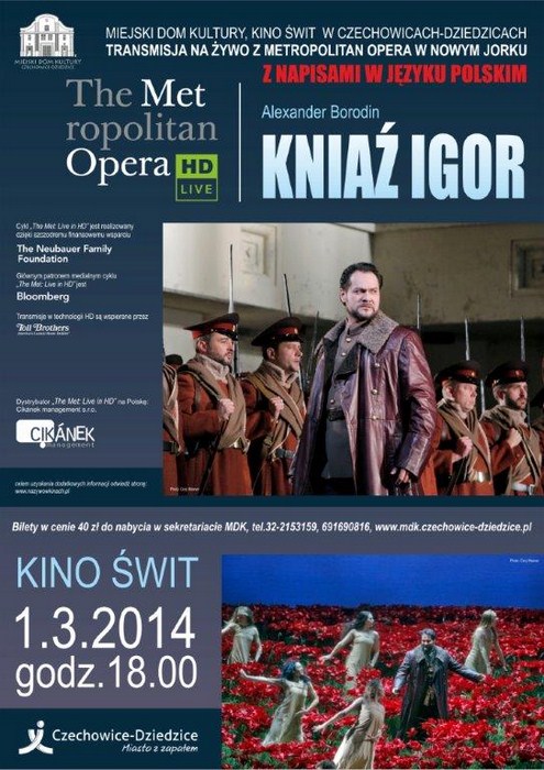Plakat wydarzenia „Kniaź Igor”.