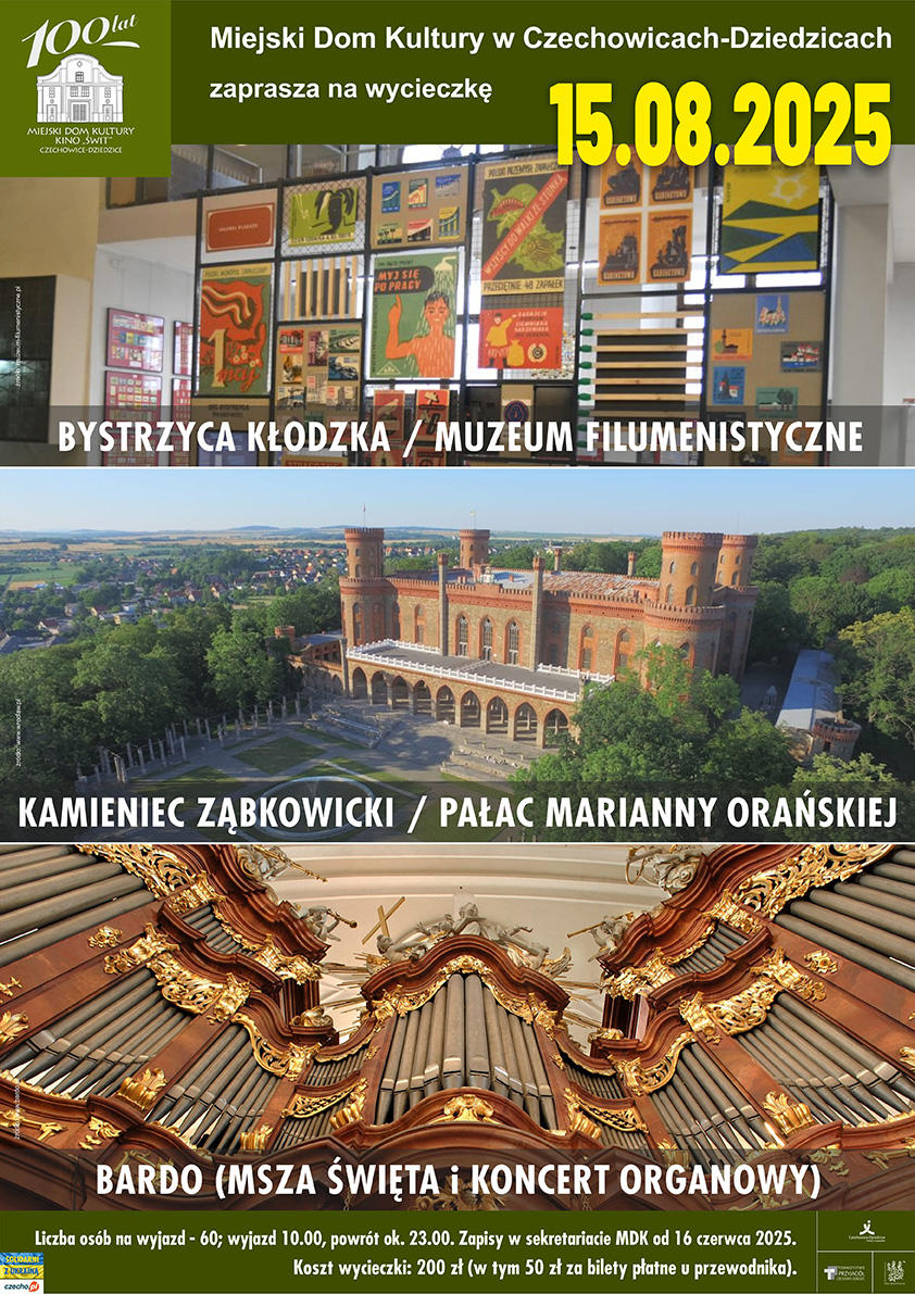 Plakat wydarzenia „Wycieczka po krainie Marianny Orańskiej”.