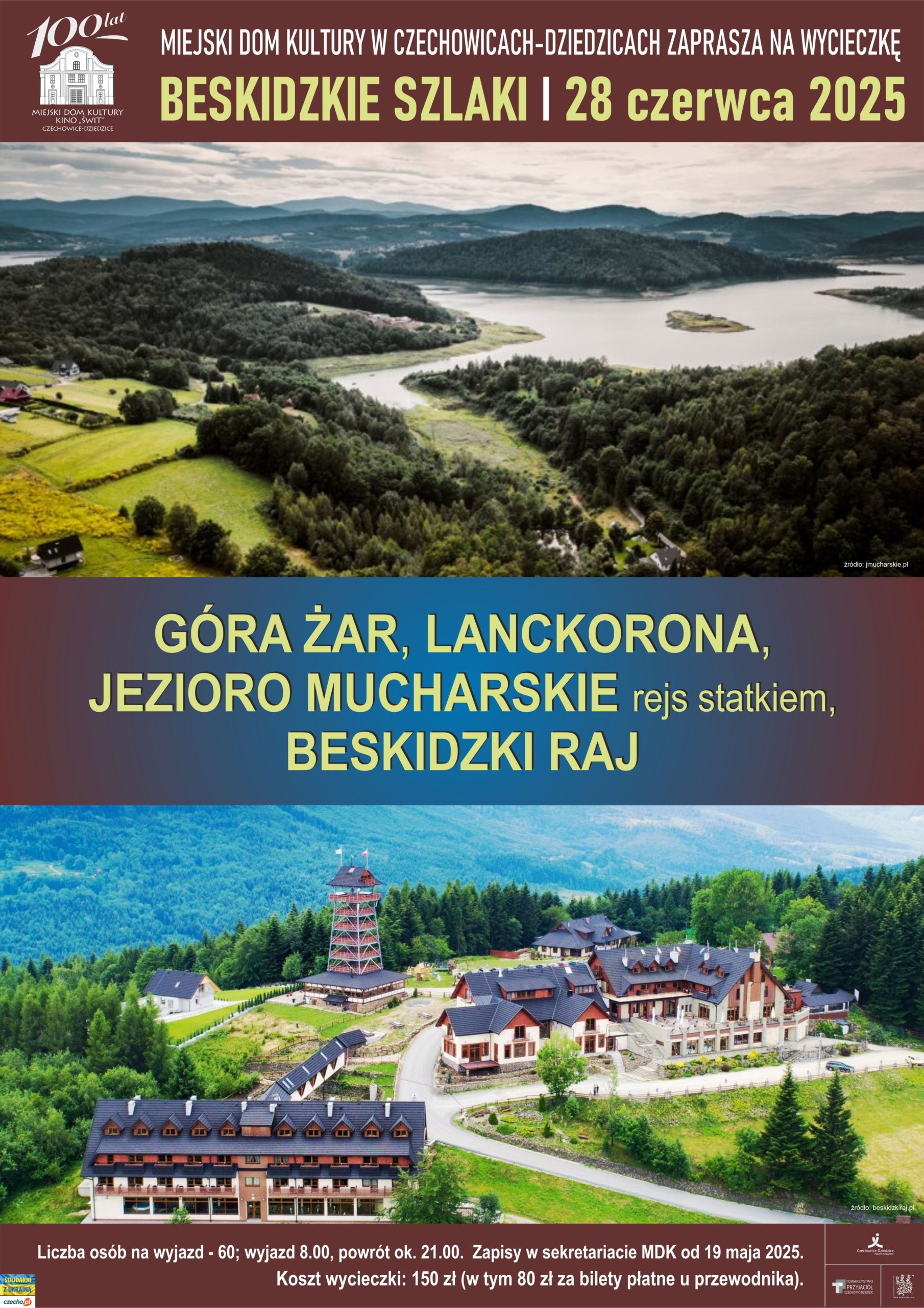 Plakat wydarzenia „Wycieczka do Lanckorony i w jej okolice”.